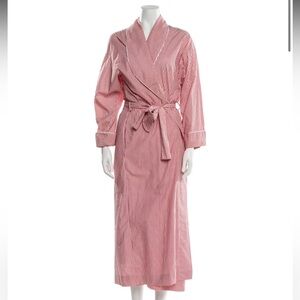VINTAGE Valentino Intimo Intimates Pink and White Striped Robe 100% cotton